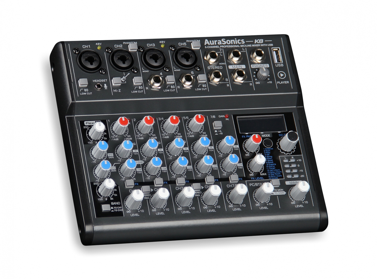 AuraSonics K8 компактный микшерный пульт в Никели